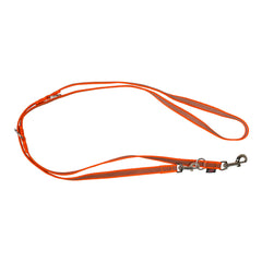 Hundeleine-Führleine ABS-Softflex 3-fach verstellbar, 16 mm breit, 2 m lang, orange