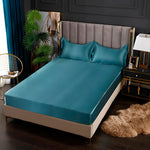 Drap housse en rayonne bleu - 120x200x25cm 1pc