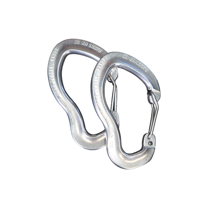 Karabinerset AustriAlpin MICRO aus Aluminium mit polierter Oberfläche.