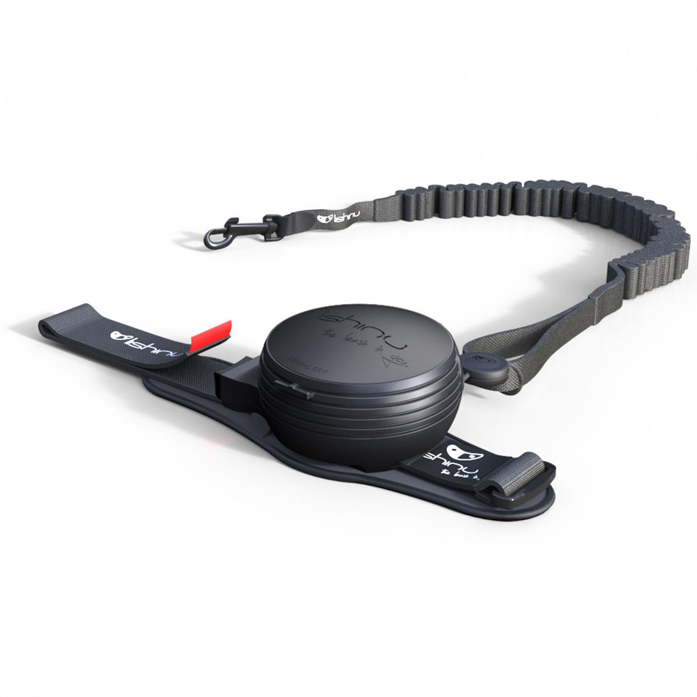 Lishinu bungee Hundeleine/Rolleine mit Zug-Dämpfer. Farbe schwarz