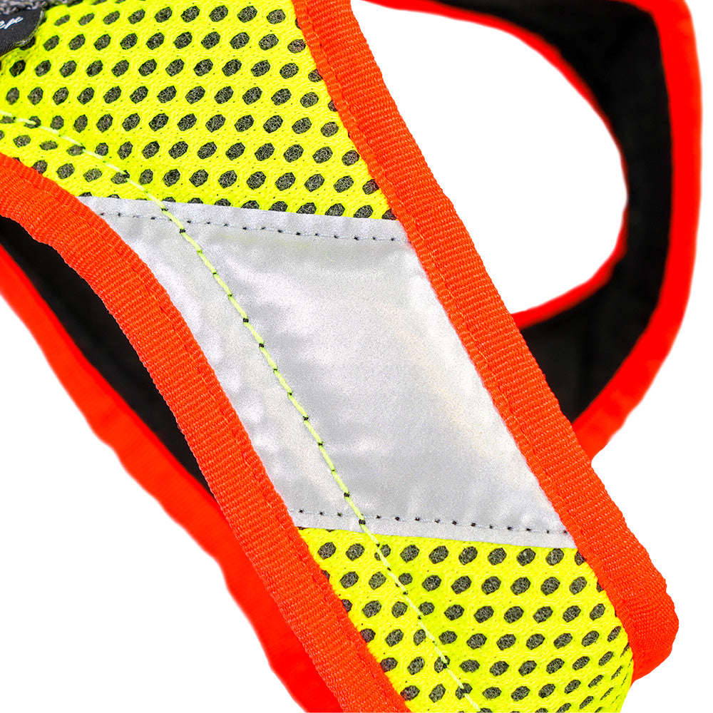 Mantrailing-Geschirr V mit Reflektor und LED Leuchtorange