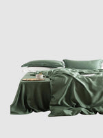 Parure de lit en soie 25 Momme 200x230 - Vert