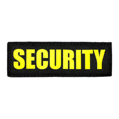 Klettpatch schwarz, leuchtgelbe Schrift "SECURITY"