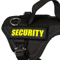 Klettpatch schwarz, leuchtgelbe Schrift "SECURITY"
