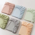 Drap housse en coton gris clair
