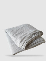 Drap plat en lin 230x270 - Gris clair