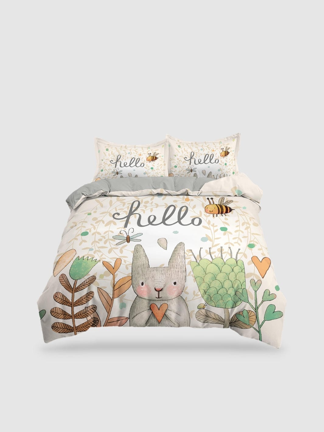 housse de couette lapin 1 personne - 135x200cm 2PCS