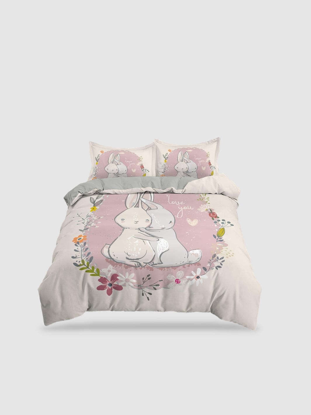 housse de couette lapin 2 personnes - 135x200cm 2PCS
