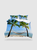 housse de couette motif bord de mer - 135x200cm