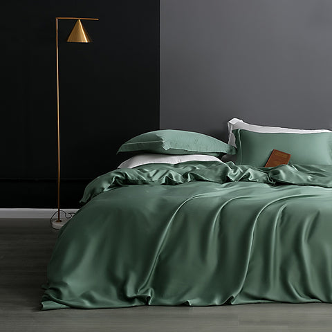 housse de couette en soie vert