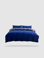 parure de lit uni 220x240 - Bleu/gris