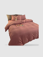 housse de couette polyester et coton 140x200 - Mauve