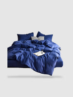 housse de couette unie 150x220 - Bleu