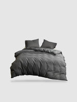 housse de couette unie 150x220 - Gris foncé