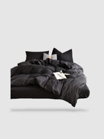 housse de couette unie 150x220 - Noir