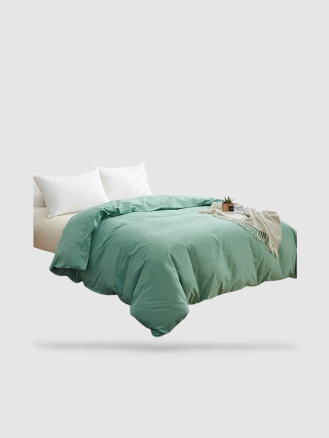 housse de couette en coton 160x210 - Vert
