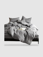 housse de couette en microfibre 150x220 - Gris