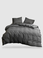 housse de couette en microfibre 150x220 - Gris foncé