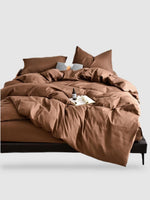 housse de couette en microfibre 180x220 - Marron