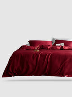 housse de couette en soie naturelle 140x210 - Rouge