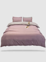 housse de couette couleur unie 200x200 - Rose pastel/gris
