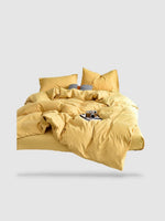 housse de couette unie 200x200 - Jaune