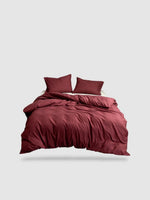 housse de couette unie 200x200 - Marron foncé