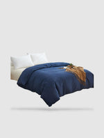housse de couette en coton 220x240 - Bleu