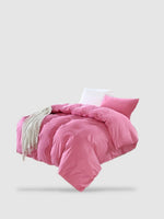 housse de couette coton lavé 220x240 - Rose pastel