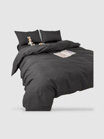 housse de couette polyester et coton 220x240 - Noire