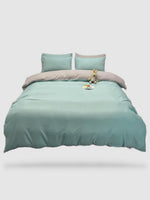housse de couette couleur unie 220x240 - Bleu pastel/gris