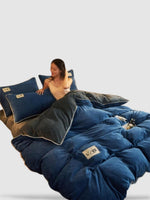 housse de couette d’hiver 220x240 - Bleu/gris
