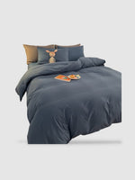 housse de couette polyester et coton 180x210 - Bleu
