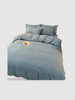 housse de couette polyester et coton 180x210 - Bleu claire