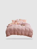 housse de couette brodée 180x220 - Rose pastel
