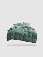 housse de couette brodée 180x220 - Vert