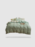 housse de couette brodée 180x220 - Vert pastel