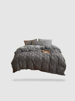 housse de couette brodée 220x240 - Gris