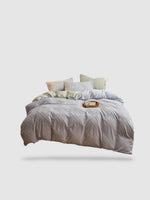 housse de couette brodée 200x230 - Gris clair