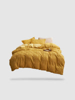 housse de couette brodée 220x240 - Jaune