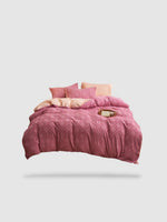 housse de couette brodée 200x230 - Rose