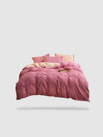 housse de couette brodée 220x240 - Rose clair