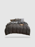 housse de couette brodée 150x200 - Gris foncé