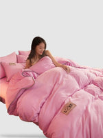housse de couette d’hiver 150x200 - Rose clair