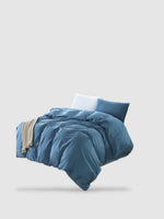 housse de couette coton lavé 200x200 - Bleu pastel