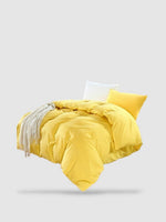 housse de couette coton lavé 200x200 - Jaune