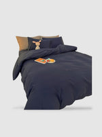 housse de couette polyester et coton 180x200 - Bleu nuit