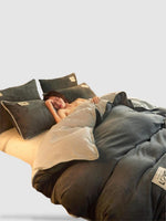 housse de couette d’hiver 180x220 - Gris