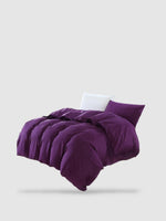 housse de couette coton lavé 210x240 - Violet