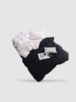 housse de couette en coton 180x220 - Noir/blanc